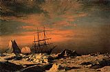 The 'Panther' Among the Icebergs in Melville Bay by William Bradford